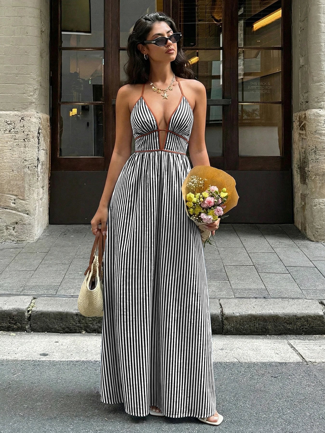 Vestito a righe sunny Chloeglow™ - Nero