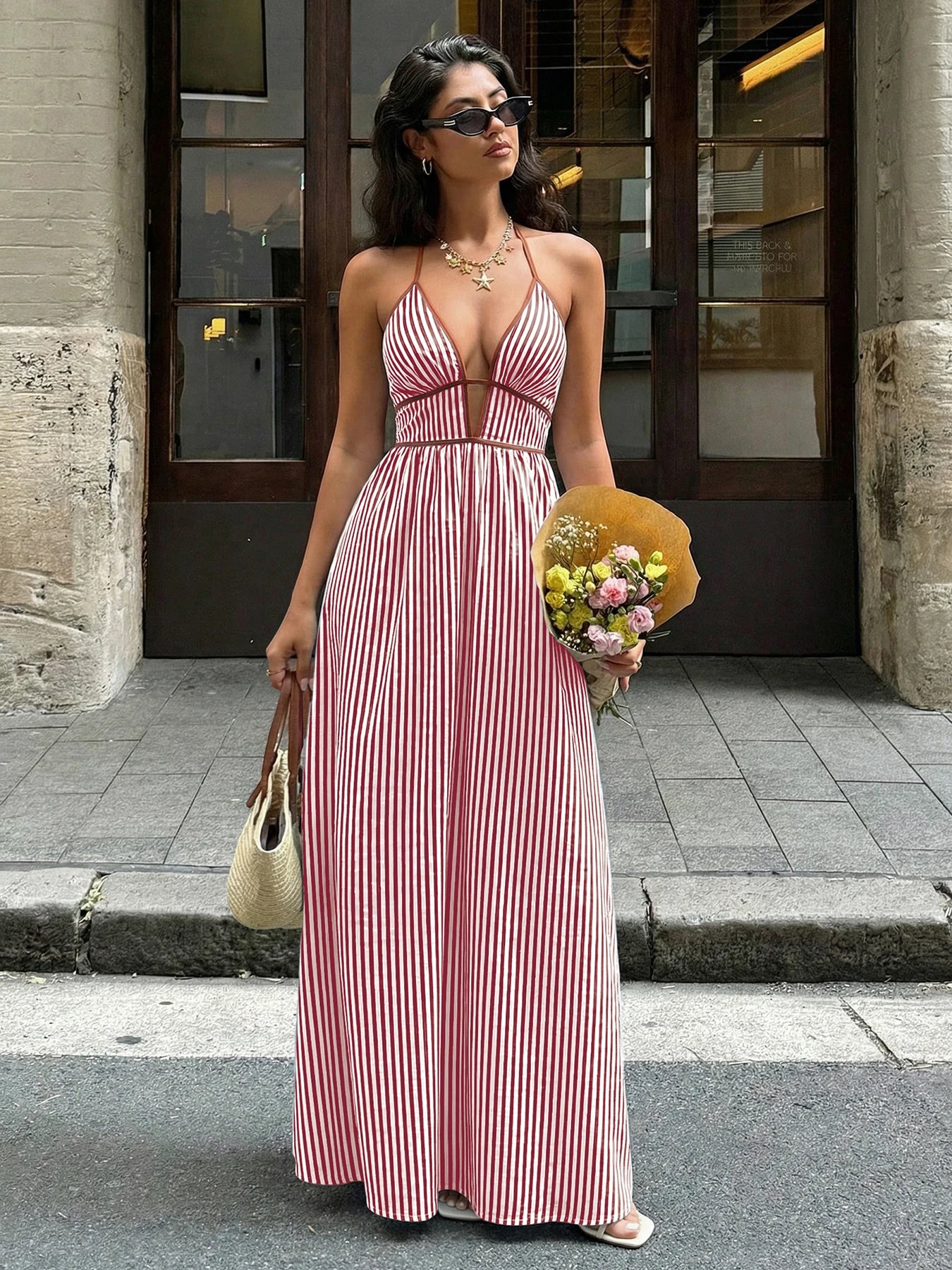 Vestito a righe sunny Chloeglow ™ Rosso