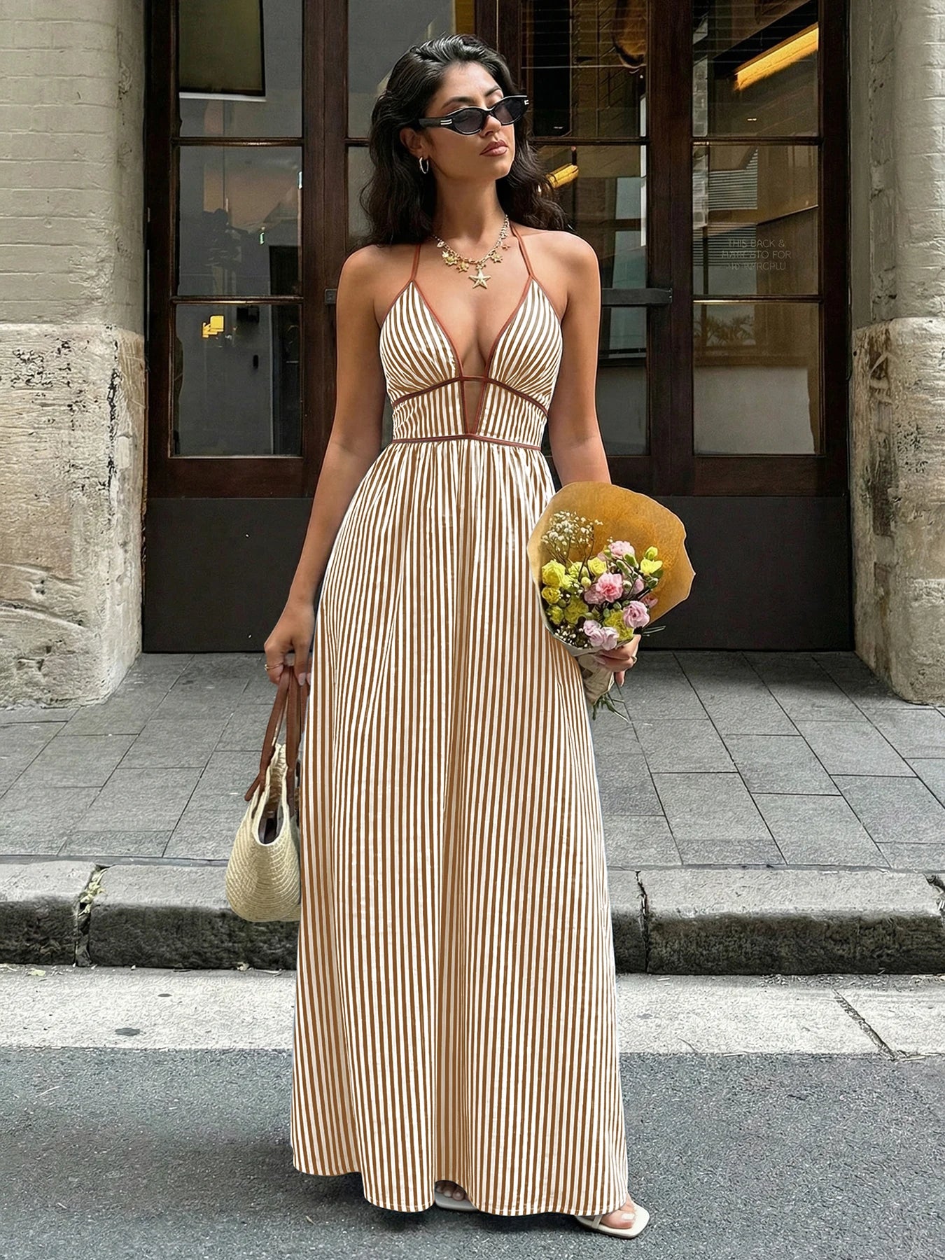 Vestito a righe sunny Chloeglow™ - Oro